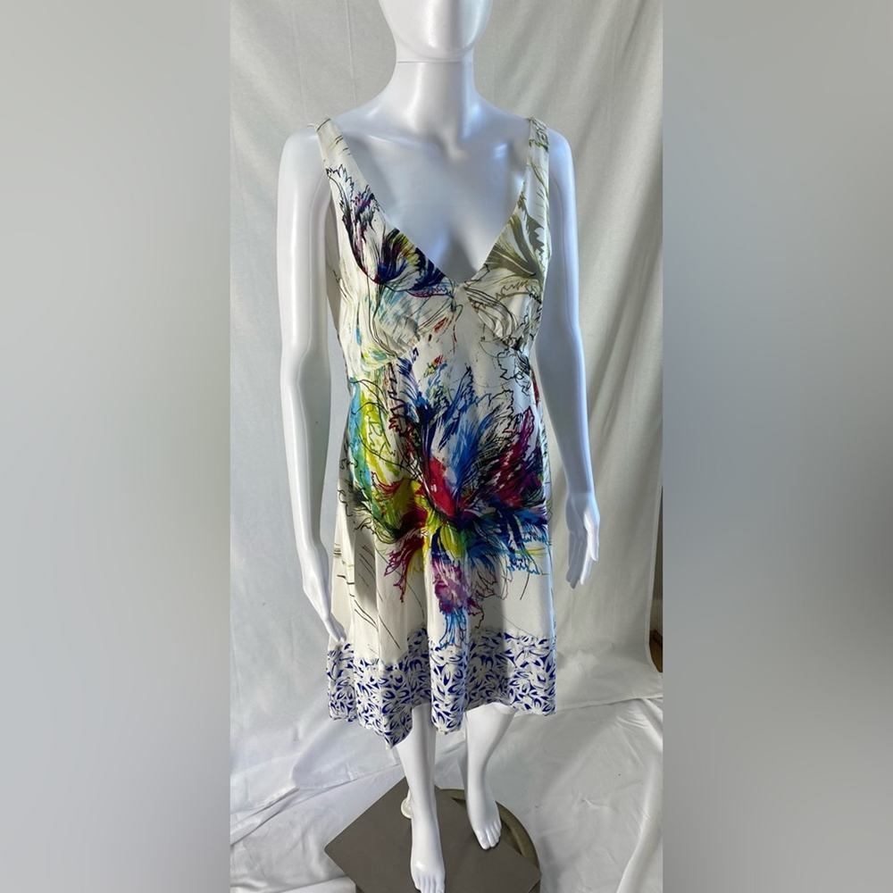 Maeve by anthropology, sleeveless, silk V-neck, high low dress